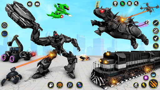 Rhino Robot Car transforming games_2