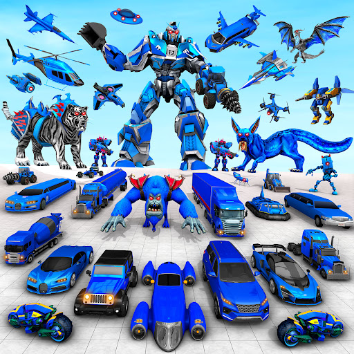 Android application Police Tiger Robot Car Game 3d screenshort
