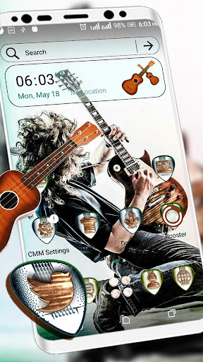 Android application Guitar Rockstar Launcher Theme screenshort