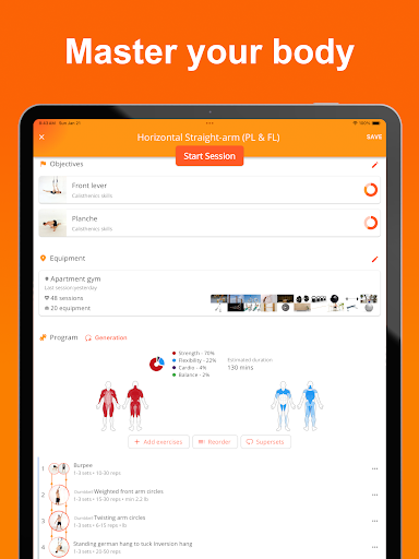 Screenshot of Calistree: home & gym workouts