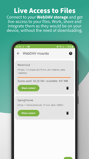 Screenshot of DAVx⁵ – CalDAV CardDAV WebDAV