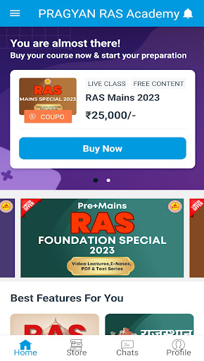 Android application Pragyan RAS Academy screenshort