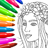 Coloring for girls and women icon