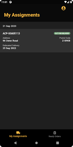 Amber Delivery Screen 3