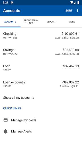 HNB First Bank Mobile Banking Screen 3