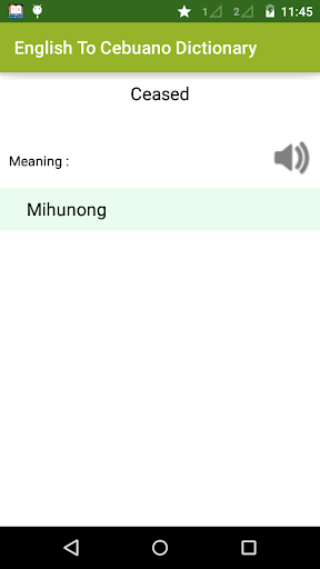 English to Cebuano Dictionary Screen 2