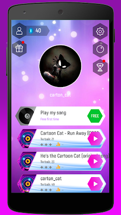 Scary Cartoon Cat Tiles Hop - Screenshot 1