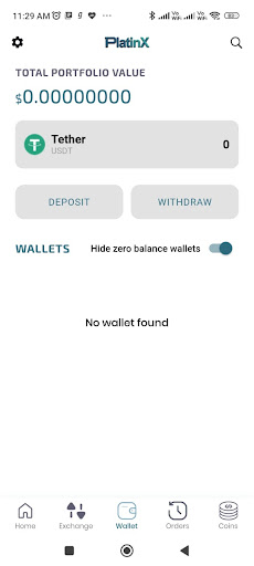 PlatinX Indian Crypto Exchange Screen 2