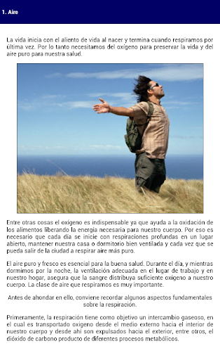 Android application 8 PRINCIPIOS DE SALUD screenshort