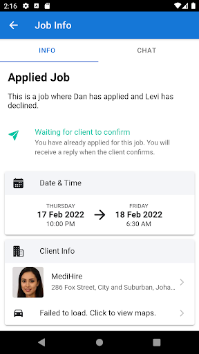 Android application MediHire screenshort