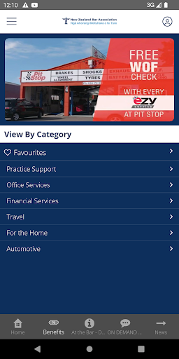 NZBA Member Benefits App Screen 2