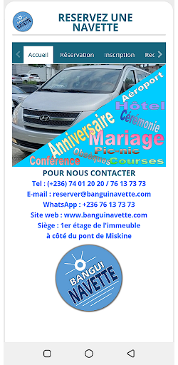 Android application Bangui Navette screenshort