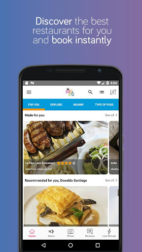 Android application mesa 24/7 - Reservations screenshort