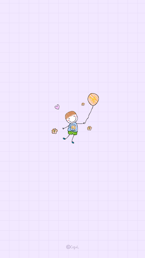Android application 카카오톡 테마 - 아이들연필낙서_보라 (카톡테마) screenshort