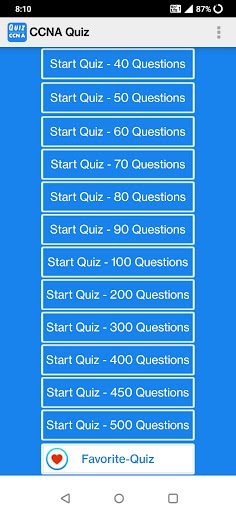 Android application CCNA Quiz Questions screenshort