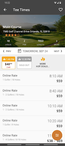 Android application White Eagle Golf Club screenshort