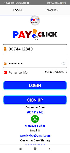 Pay Click Recharge Screen 2