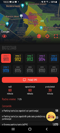 Android application BG parking screenshort