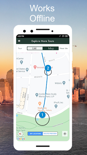 Screenshot of Wall Street NYC GPS Audio Tour