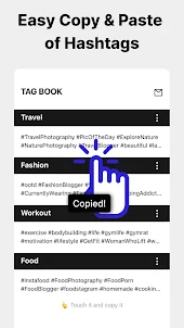 TagBook: Hashtag Copy & Paste
