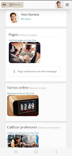 Android application Yvy Club screenshort