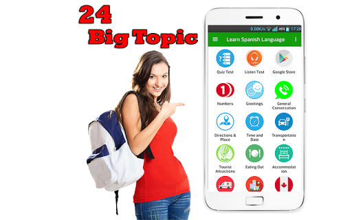 Android application Learn Spanish Language Offline screenshort