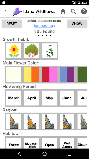 Screenshot of Idaho Wildflowers