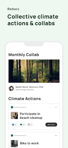 Decarbon: Climate Change App Screen 2