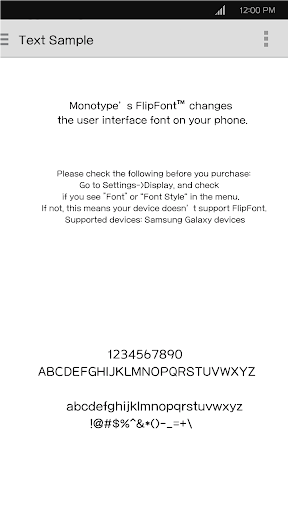 Android application HUWiselife™ Latin Flipfont screenshort