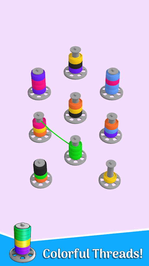 Puzzle Thread: Color Sortのおすすめ画像3