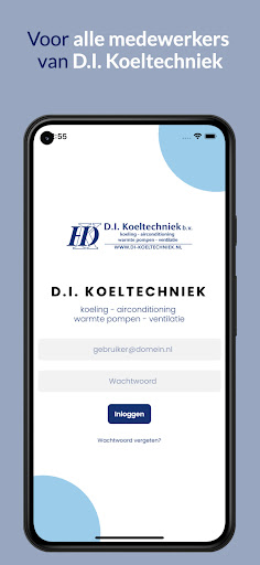 Android application D.I. Koeltechniek screenshort