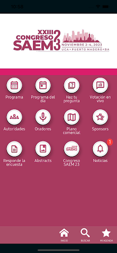 Android application Congreso SAEM screenshort