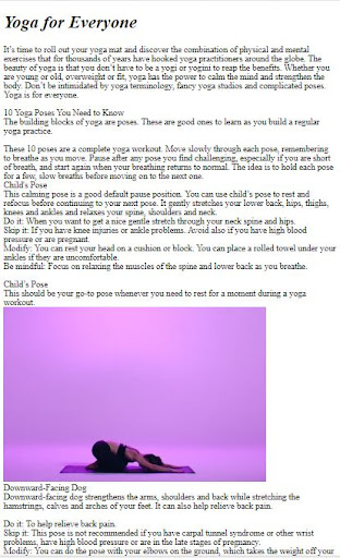 Android application How to Do Yoga Exercises screenshort