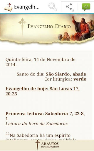 Android application Evangelho Diário screenshort