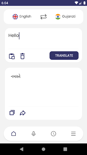 Android application English To Gujarati Translator screenshort
