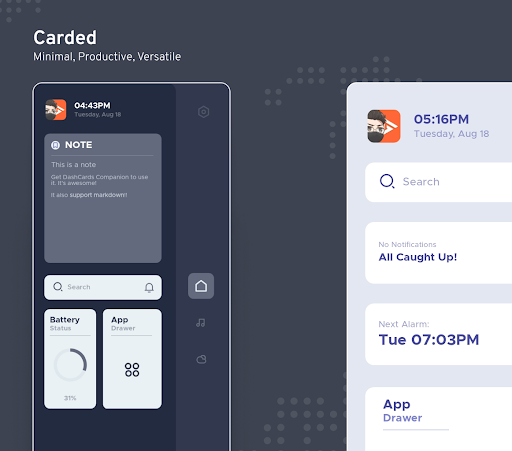 Screenshot of DashCards for KLWP