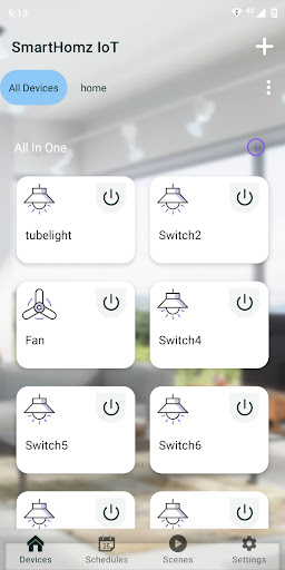 Android application SmartHomz IoT screenshort