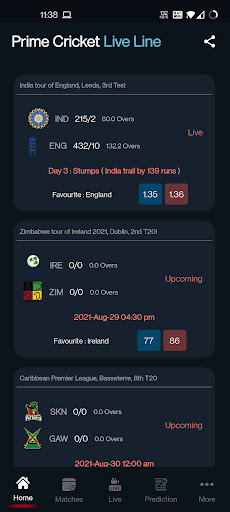 Android application Prime Cricket Live Line screenshort