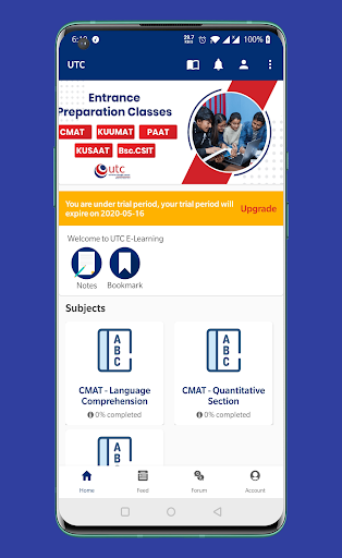 Android application UTC E-Learning screenshort