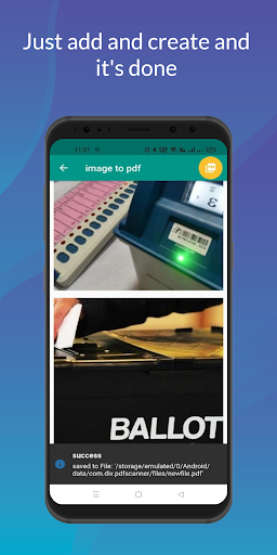 Android application PDF SCANNER - Create the pdf screenshort