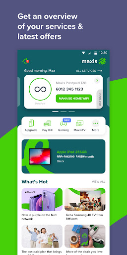 Android application Maxis screenshort