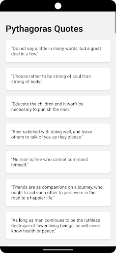 Android application Pythagoras Quotes screenshort