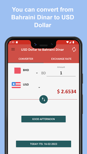 USD Dollar to Bahraini Dinar Screen 3