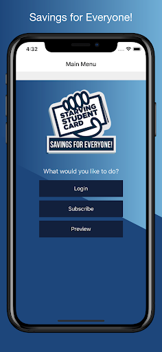 Android application Starving Student Card App screenshort