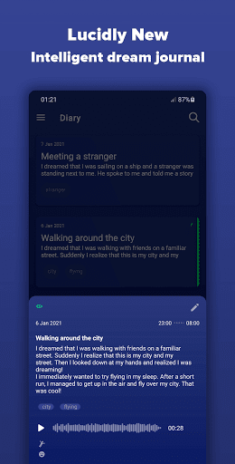 Android application Lucidly: Lucid Dream & Journal screenshort
