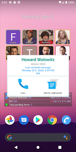 Recent Contacts Widget