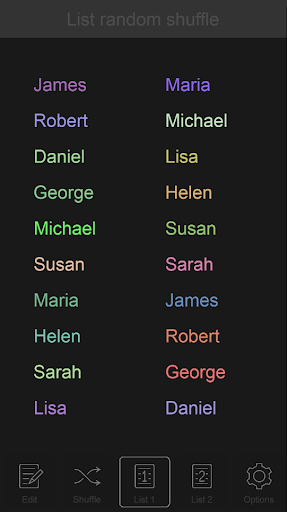 Android application List random shuffle screenshort