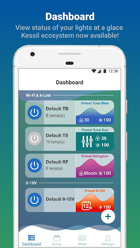 Android application Kessil WiFi screenshort