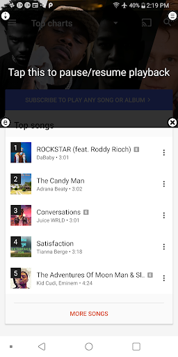 Pause playback button PRO Screen 3