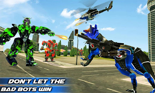 Wolf Robot Police Copter Games screenshot 4